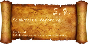 Siskovits Veronika névjegykártya